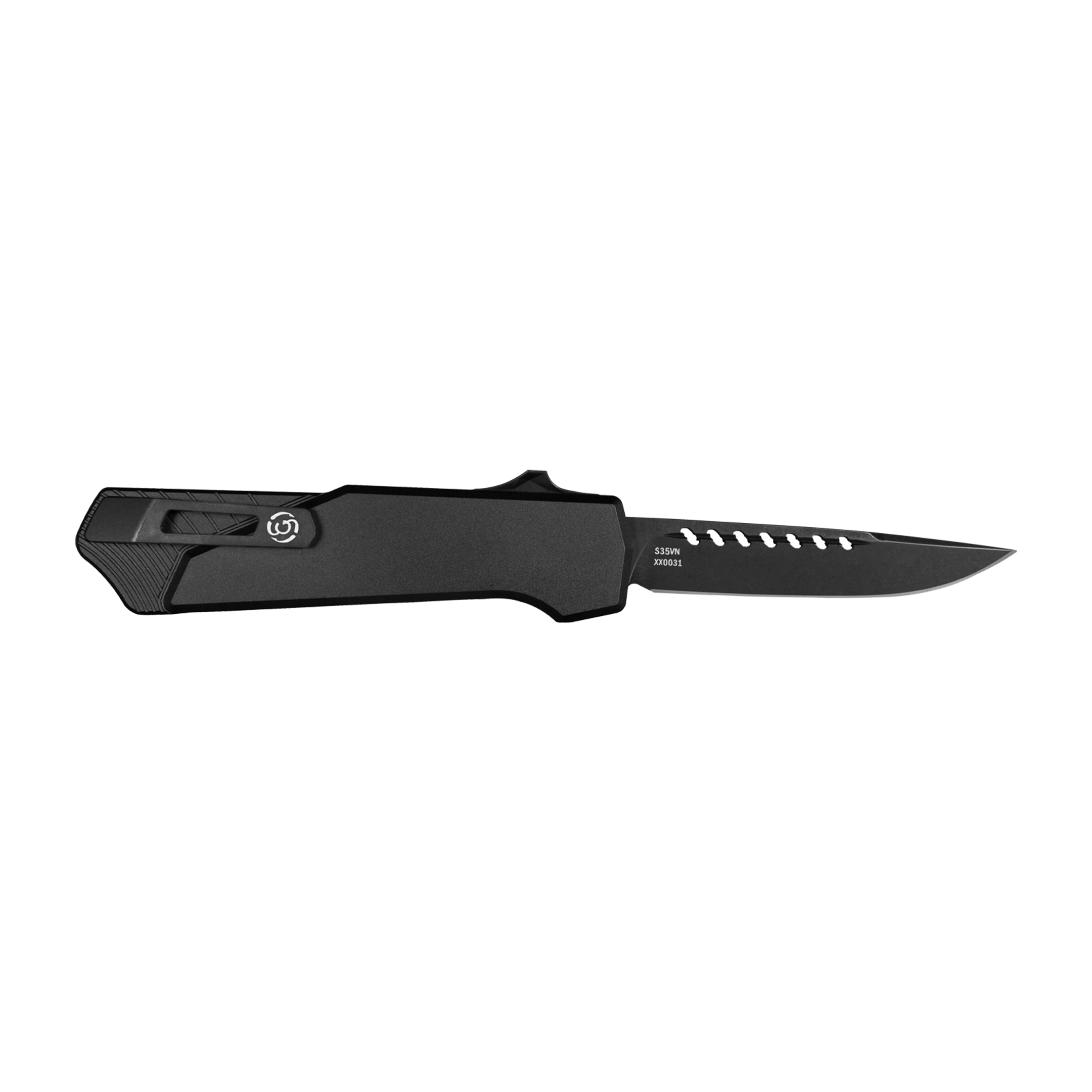 HOLD OUT 3 BLADE FULL SERRATED EDGE BLK S35VN